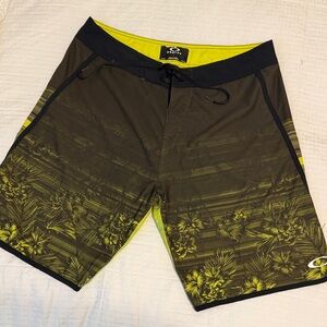 Oakley Black and Yellow Board Shorts